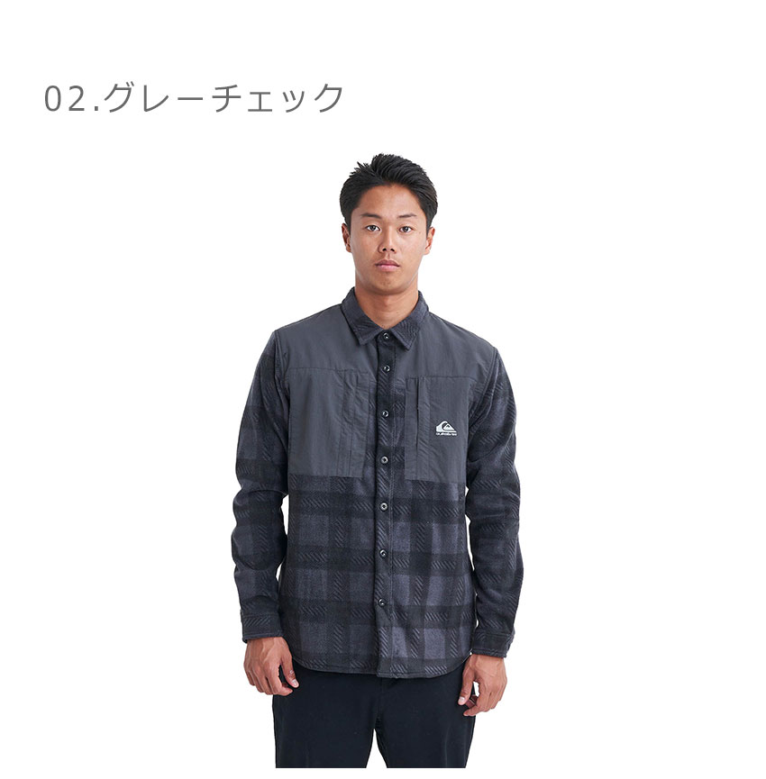 クイックシルバー 長袖Tシャツ QUIKSILVER NORTH SEAS SHIRT シャツ メンズ グリーン 緑 グレー EQYWT04488 トップス ウェア 長袖 シャツ カジュアル シンプル ブランド チェック ロゴ サーファー 国内正規品