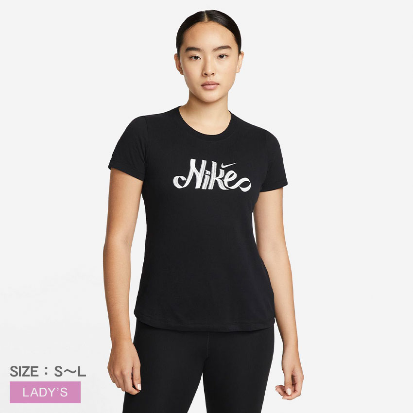 【100円引きCP★対象】ナイキ 半袖Tシャツ NIKE ウィメンズ Dri-FIT CT NIKE SCRIPT Tシャツ レディース ブラック DN6688 010 ウエア トップス ブランド ストリート スポーツ スポーティ カジュアル 半袖 運動 クルーネック プリント おしゃれ|te-sht sale|