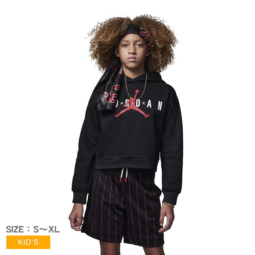 ナイキ パーカー NIKE ジョーダン ジャンプマン サステナブル プルオーバー キッズ ジュニア 子供 ブラック 黒 JDN JUMPMAN SUSTAINABLE PO 45B914-023 090 子ども 男の子 女の子 ウエア トップス スウェット スエット トレーナー ブランド 国内正規品のサムネイル