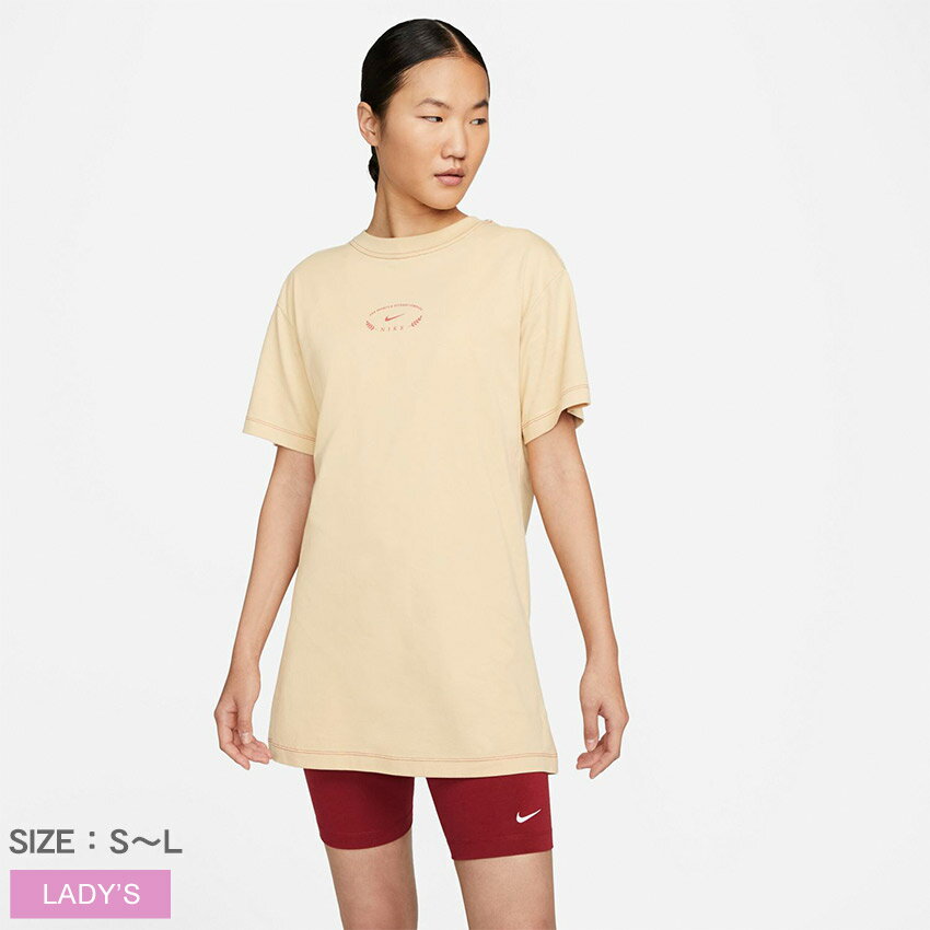 ナイキ 半袖 Tシャツ NIKE NSW エッセンシャル SSドレス レディース ベージュ DV0520 【ゆうパケット配送】ウエア トップス ブランド カジュアル シンプル チュニック丈 長め ロング丈 スポー…