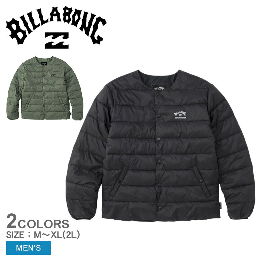 【店内全品★P5倍！】ビラボン 中綿ジャケット BILLABONG インナー パフ ジャケット メンズ ブラック 黒 カーキ INNER PUFF JACKET BD012765 アウター インナージャケット 中綿 羽織 ノーカラージャケット 防寒 保温 ストリート サーフ キャンプ