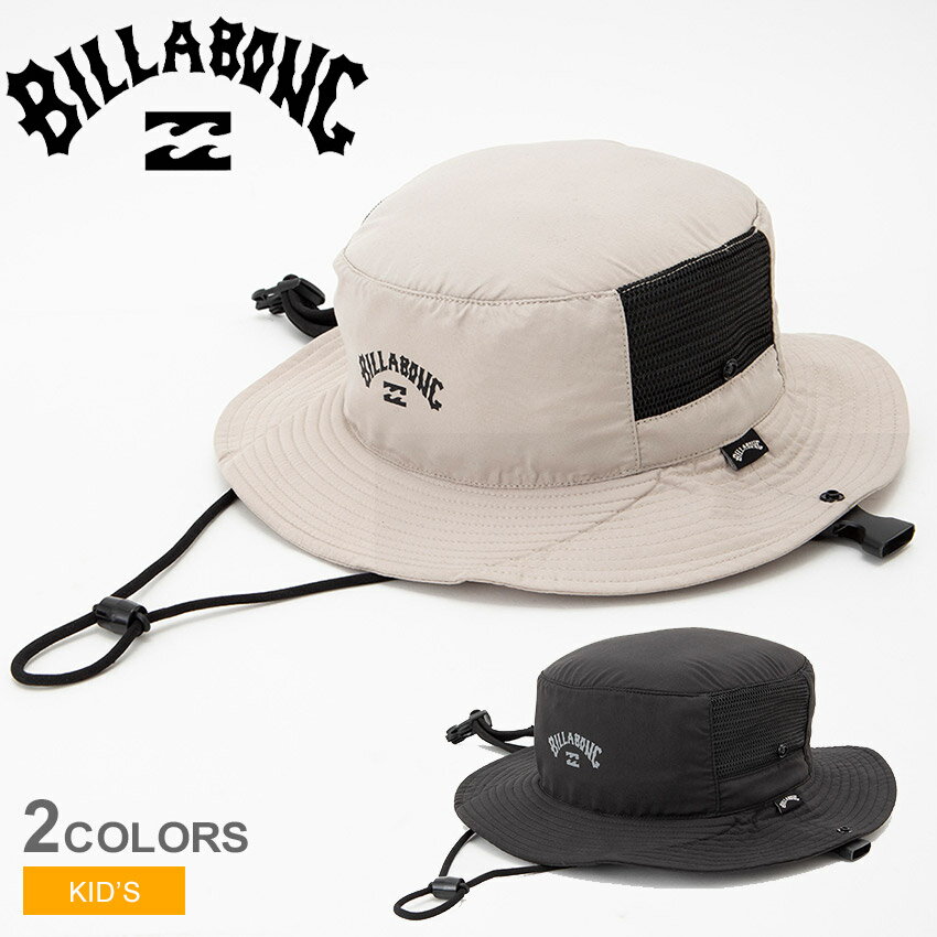 楽天Z-CRAFTビラボン 帽子 BILLABONG SURF ハット キッズ ジュニア 子供 ベージュ ブラック 黒 BE015909 ぼうし バケハ ロゴ 水陸両用 UVハット 紫外線 紫外線対策 日焼け対策 UPF50＋ ワンポイント おしゃれ シンプル カジュアル サーフ ビーチ