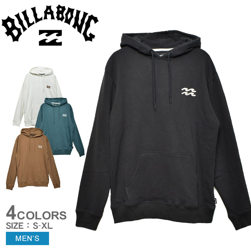 【さらに200円引きCP★対象】ビラボン パーカー BILLABONG ONE TIME パーカー メンズ ホワイト 白 ブラウン チャコール ブルー ONE TIME BB012014 フーディ ストリート サーフ シンプル 部屋着 ロゴ 長袖 カジュアル ブランド プリント バックプリント|shobun|