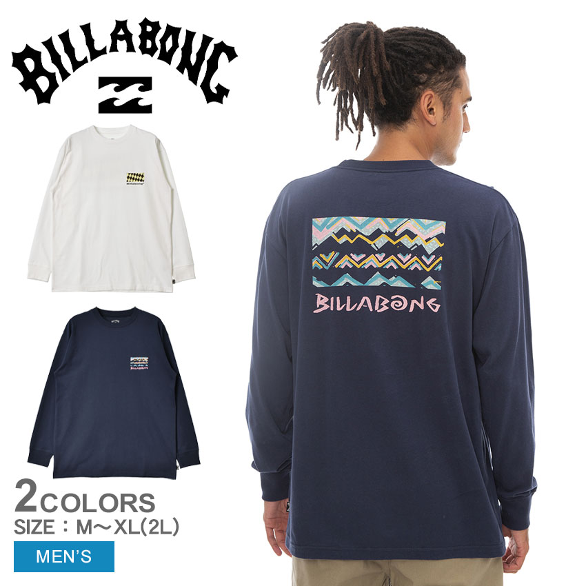 【店内全品★P5倍！】ビラボン 長袖Tシャツ BILLABONG WAVE WASHED ロンT メンズ ネイビー 紺 ホワイト 白 BD011054 ウエア トップス 長袖 ロンT ストリート サーフ ロゴ プリント ブランド カジュアル シンプル おしゃれ クルーネック 定番 人気 slz