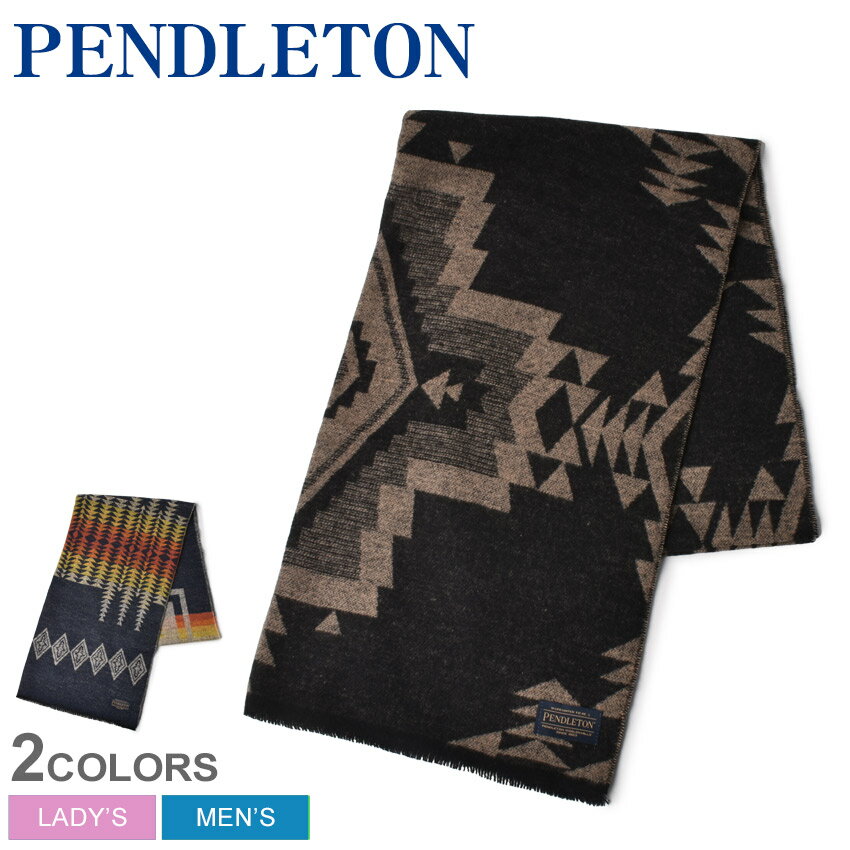 ペンドルトン ブランケット 【店内全品★P2倍！】ペンドルトン マフラー PENDLETON メンズ レディース ブラック 黒 OVERSIZED WRAP GS793 ストール ブランド ブランケット 総柄 幾何学模様 おしゃれ ブランド 北欧 マルチカラー 防寒 ギフト プレゼント