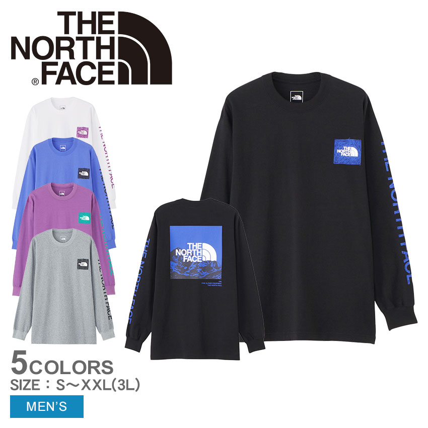 【店内全品★P5倍！】ザ ノースフェイス 長袖Tシャツ THE NORTH FACE ロングスリーブスリーブグラフィックティー メンズ 黒 ブラック ホワイト 白 L／S Sleeve Graphic Tee NT32438 ロングTシャツ ロンT ノースフェース コットン UVカット 紫外線カット slz