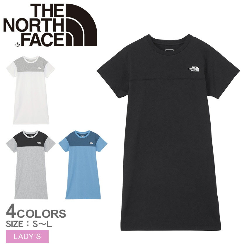 ザ ノースフェイス ワンピース THE NORTH FACE ショートスリーブブロックドワンピースクルー レディース ホワイト 白 ブラック 黒 NTW32490 ワンピ Tシャツワンピ 半袖 ウエア ノースフェース ブランド シンプル 吸汗速乾性 速乾 UVケア|slz|