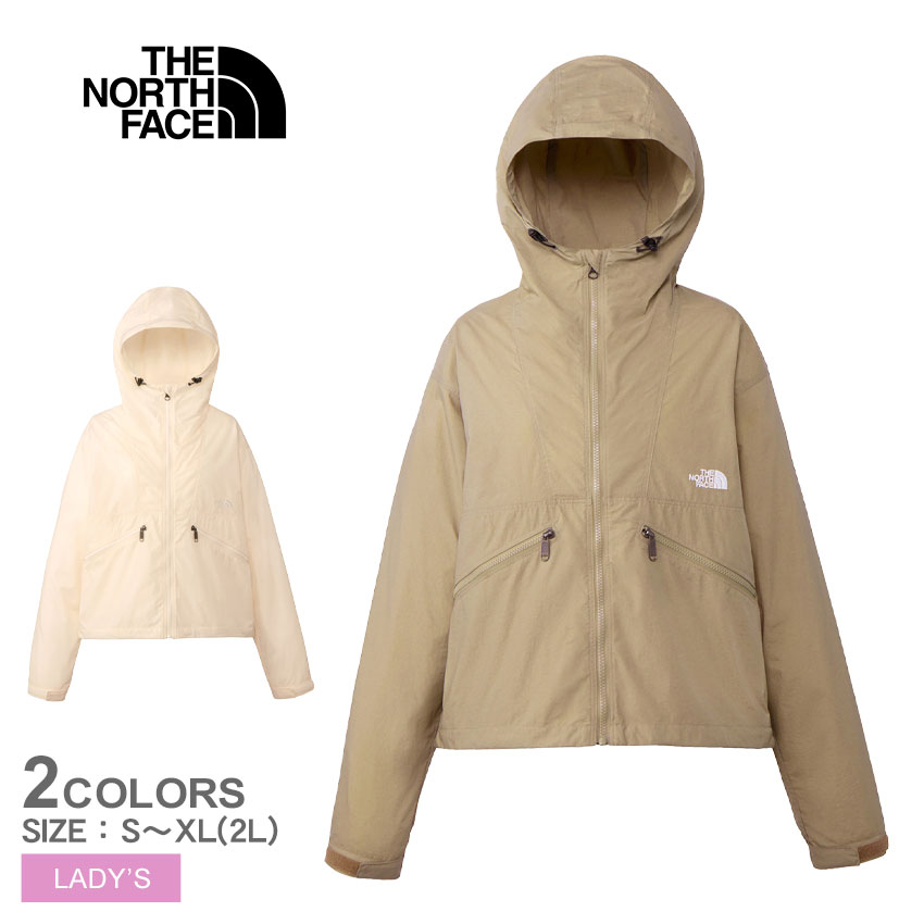 ザ・ノース・フェイス シェルジャケット THE NORTH FACE ショートコンパクトジャケット レディース ベージュ カーキ NPW22430 アウター ジャケット ショート丈 上着 羽織 長袖 フード 防水 撥水 はっ水 ブランド ロゴ アウトドア キャンプ 国内正規品のサムネイル