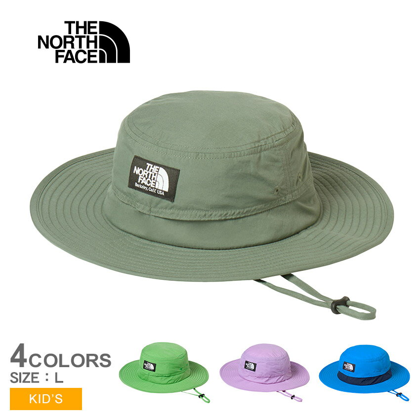 楽天Z-CRAFTザ・ノース・フェイス ハット THE NORTH FACE ホライズンハット キッズ ジュニア 子供 グリーン 緑 パープル 紫 Horizon Hat NNJ02520 帽子 顎ひも 子供用 日よけ アウトドア 遠足 UVカット 女の子 男の子 ブルー 青 カーキグリーン 国内正規品