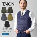 タイオン ダウンベスト TAION Vネック ボタンダウン ジレ メンズ ブラック 黒 ネイビー 紺 ベージュ V NECK BUTTON DOWN GILET TAION-003 ウェア ウエア トップス アウター 羽織り ベスト ブイネック 防寒 上着 撥水 速乾 保温 カーキ|slz|