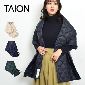 ＼マラソンSALE開催中★／タイオン TAION ダウンマフラー レディース 大判 ストール マフラー 防寒 リバーシブル ダウン あったか 寒さ対策 冬 シンプル REVERSIBLE DOWN STOLE TAION-RSTOLE02 ダウン キルティング シンプル ブランド おしゃれ プレゼント