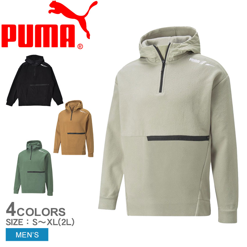 ＼クリアランスSALE開催中★／プーマ プルオーバー PUMA RAD/CAL ポーラーフリース ハーフジップ メンズ ブラック 黒 グレー グリーン 緑 672405 ウェア トップス フリース 防寒 ブランド 人気 クールネック 長袖 カジュアル スポーティ ストリート リサイクル素材|slz|