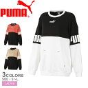 プーマ スウェット PUMA パワー オーバーサイズ クルースウェット レディース ホワイト 白 ピンク 671892 トレーナー クルーネック スポーティ スポーツ ブランド トレーニング ジム 長袖 裏毛 クルーネック 運動 国内正規品