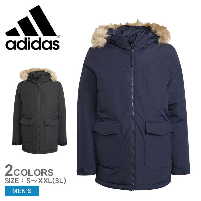 アディダス ウインドブレーカー ADIDAS パベリッチ ファーパーカーコート メンズ ブラック 黒 ネイビー 紺 Paveric FAR PARKA COAT...