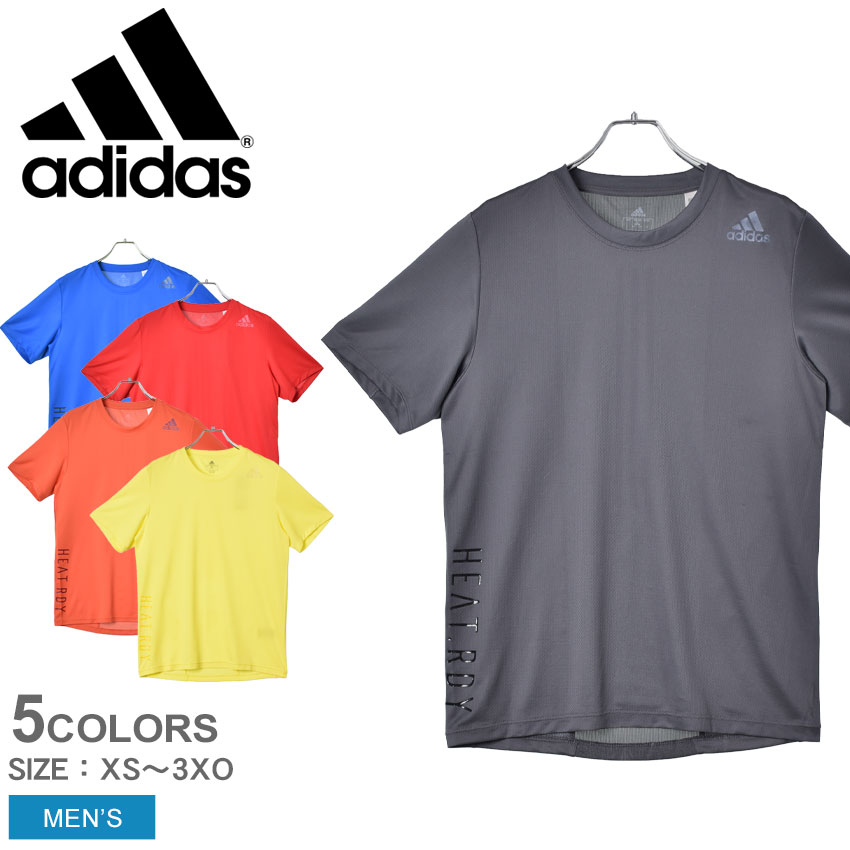 【ゆうパケット配送】 アディダス 半袖Tシャツ ADIDAS HEAT.RDY 3ストライプス 半袖Tシャツ メンズ グレー ブルー レッド イエロー オレンジ HEAT.RDY 3-STRIPES TEE GUU17 トップス カットソー スポーツ ロゴ シンプル 定番 服 ウェア トレーニング