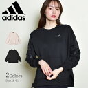 【50円引きCP★対象】アディダス スウェット ADIDAS スポーツウェア スウェットシャツ レディース ブラック 黒 ホワイト 白 BN650 トップス スポーツ 長袖 温かい シンプル スポーティー カジュアル ロゴ ブランド クルーネック その1