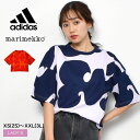 アディダス マリメッコ Tシャツ レディース ADIDAS コラボ 半袖Tシャツ VZ135 【ゆうパケット配送】トップス カットソー 半袖 スポーツ 総柄 運動 服 ウェア コラボ トレーニング ランニング カジュアル おしゃれ 北欧 柄 テキスタイル オレンジ パープル ネイビー