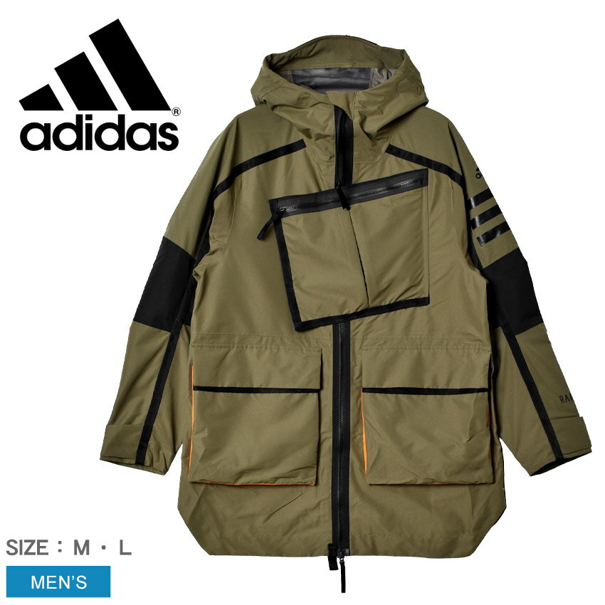 【さらに500円引きCP★対象】アディダス ジャケット ADIDAS XPLORIC RAIN. RDY パーカー メンズ グリーン カーキ AV313 トップス スポーツ 防水 ポケット ウェア 長袖 フード アウター アウトドア シンプル スポーティー カジュアル ロゴ ブランド