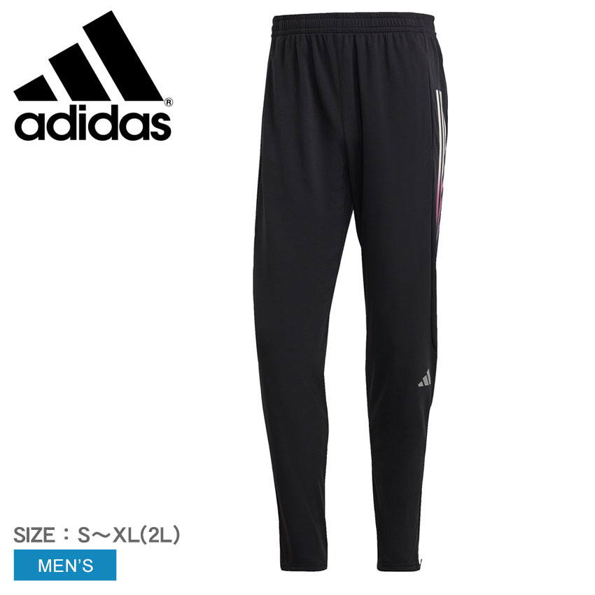 アディダス ADIDAS ラン アイコン スリーストライプス パンツ Run Icon Three Stripes Pants メンズ オールシーズン 春 夏 秋 冬 スポーツウェア ウエア ボトムス 長ズボン ジャージ ブラック 黒 DJ260 S-XL 2L ストライプ ジャージ ランニング ZSPO