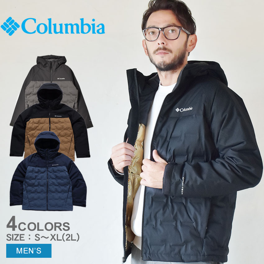 コロンビア アウター COLUMBIA グランド トレック II ダウン フード ジャケット メンズ ブラック 黒 ネイビー 紺 Grand Trek II Down Hooded Jacket WE5083 ジャケット ダウンジャケット 保温 防水 撥水 はっ水 フード アウトドア レジャー