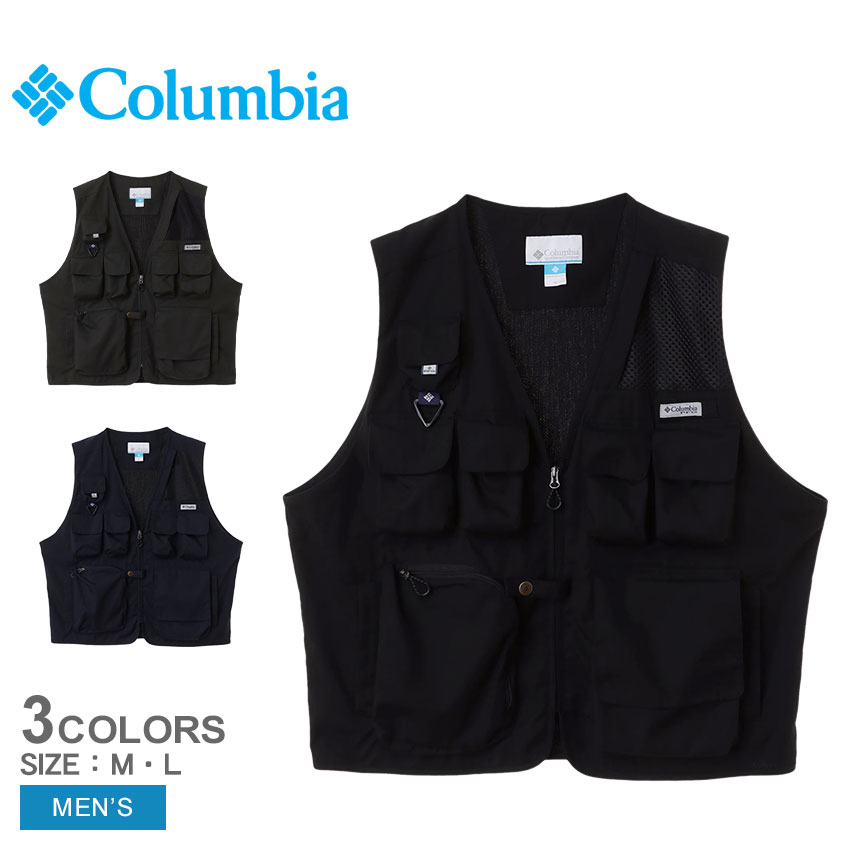 コロンビア ベスト COLUMBIA ゴールド クリーク ベスト メンズ ブラック 黒 GOLD CREEK VEST PM0381 フィッシングベスト フィッシング トップス ポケット はっ水 撥水 HOUYHNHM コラボ 大容量 登山 ハイキング キャンプ アウトドア