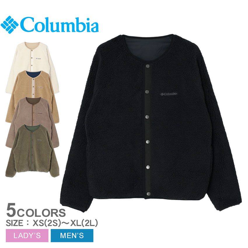 ＼マラソンSALE開催中★／コロンビア アウター COLUMBIA シアトルマウンテン リバーシブル ジャケット メンズ レディース ブラック 黒 ホワイト 白 PM0804 ユニセックス ジャケット 2WAY ボア フリース ノーカラー アウトドア 撥水 はっ水 防汚 ストレッチ