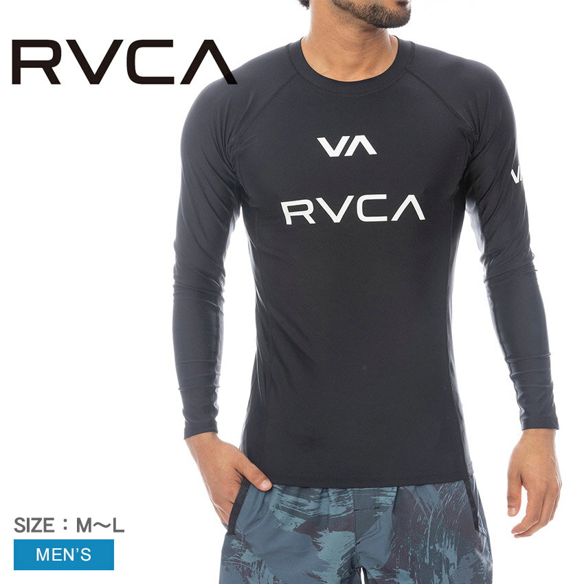 【ネコポス配送】 ルーカ ラッシュガード RVCA VA RVCA RASH LS 長袖ラッシュガード メンズ ブラック　黒 VA RVCA RASH LS BF041880 トップス 長袖 サーフィン サーファー スポーツ 運動 スポーティ ウエア ロゴ プリント サーフ ブランド ブラック　黒