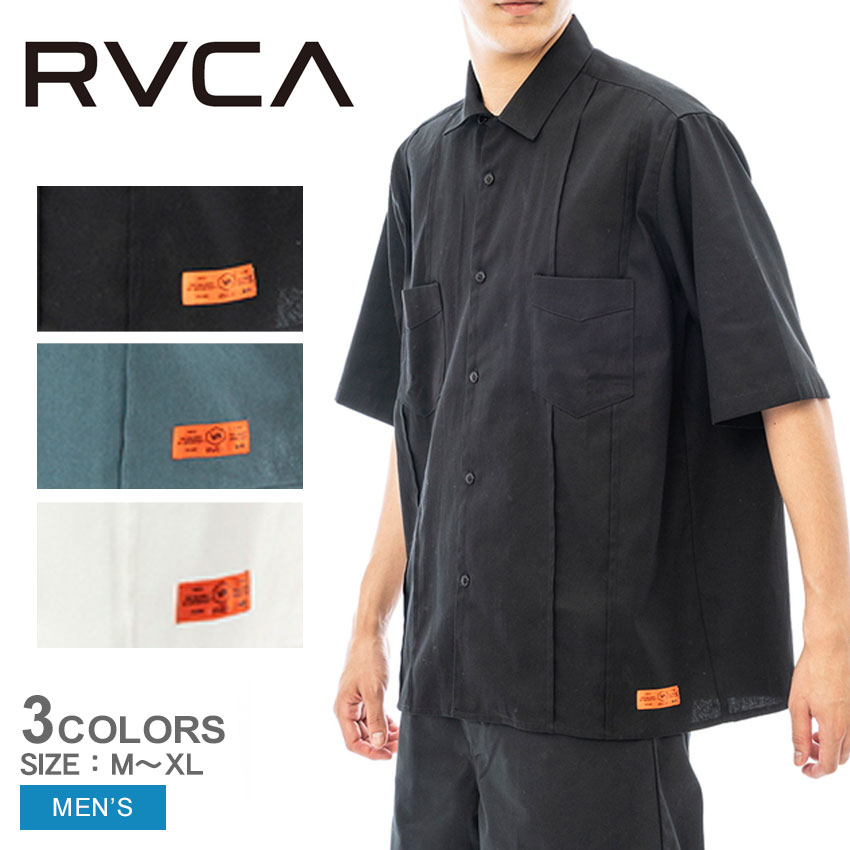 ルーカ 半袖シャツ RVCA メンズ チェーンメール ショートスリーブシャツ メンズ ブラック 黒 ブルー 青 ホワイト 白 CHAINMAIL SHIRTS BD041158 トップス ウェア ウエア ロゴ プリント シンプル カジュアル スポーツ サーフ