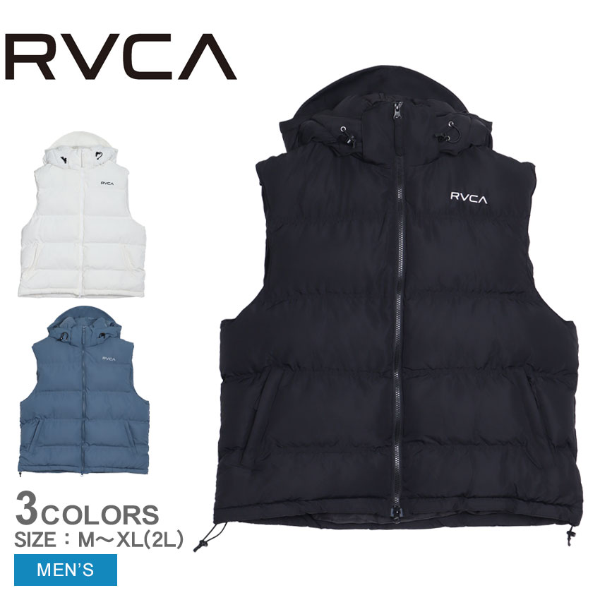 【店内全品★P5倍！】ルーカ ジャケット メンズ RVCA パファー ベスト アウター 2WAY 軽量 中綿アウター フード ロゴ …