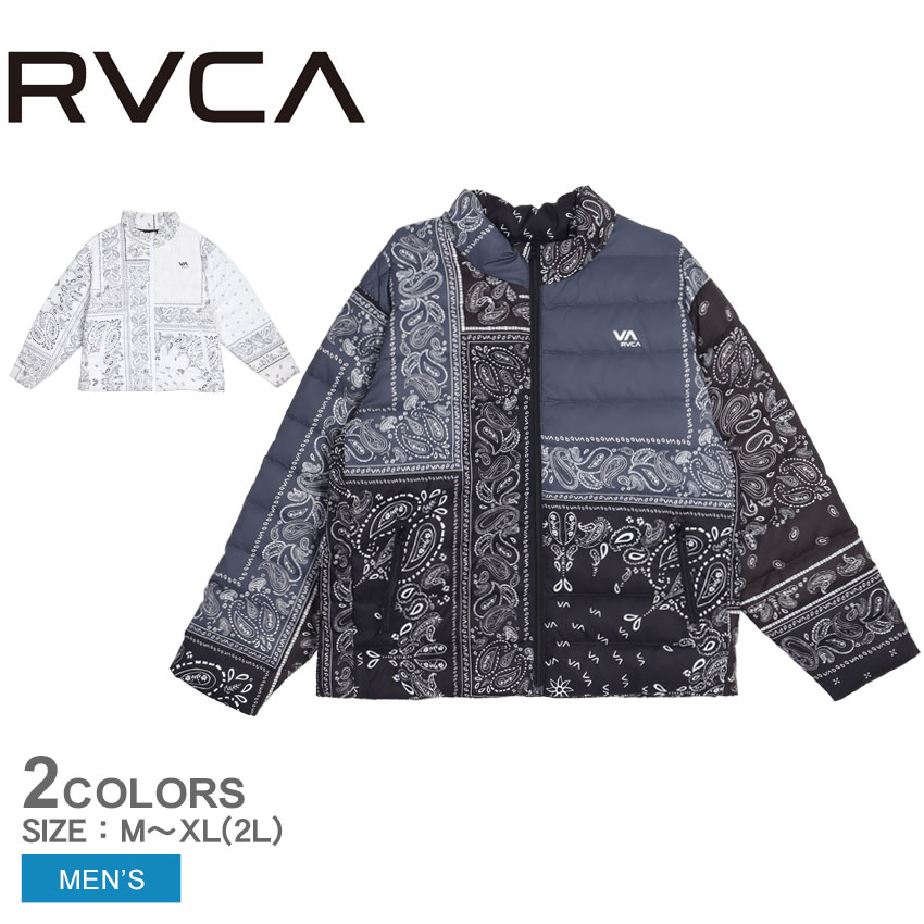 【店内全品★P5倍！】ルーカ ダウンジャケット RVCA ブリージー パファー ジャケット メンズ ブラック 黒 ホワイト 白…