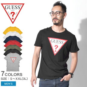 【店内全品★P5倍！】【ゆうパケット配送】 GUESS ゲス Tシャツ 半袖 メンズ オリジナル トライアングル ロゴ Tシャツ ストリート ブランド ORIGINAL TRIANGLE LOGO TEE M92I17K6XN0 G210 TWHT G720 TLRD G8J6 JBLK LHY メンズ トップス ウェア シンプル 黒 白 おしゃれ 人気