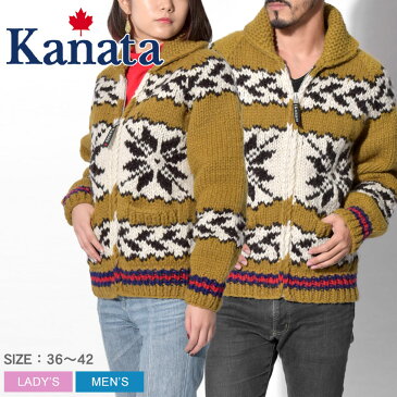 KANATA カナタ カウチンセーター イエロー6PLY ウール カウチンセーター スノー柄 6PLYWOOL COWICHAN SWEATER SNOWメンズ レディース