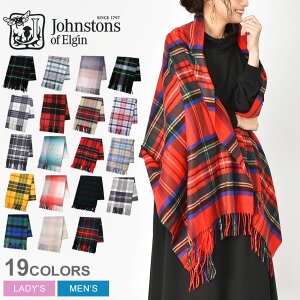 ジョンストンズ ストール JOHNSTONS ストール メンズ レディース ブラック 黒 ブラウン 茶 WA000056 ブランド カシミア カシミヤ マフラー スカーフ ストール 羽織 ブランケット チェック柄 ニット シンプル ひざ掛け スコットランド