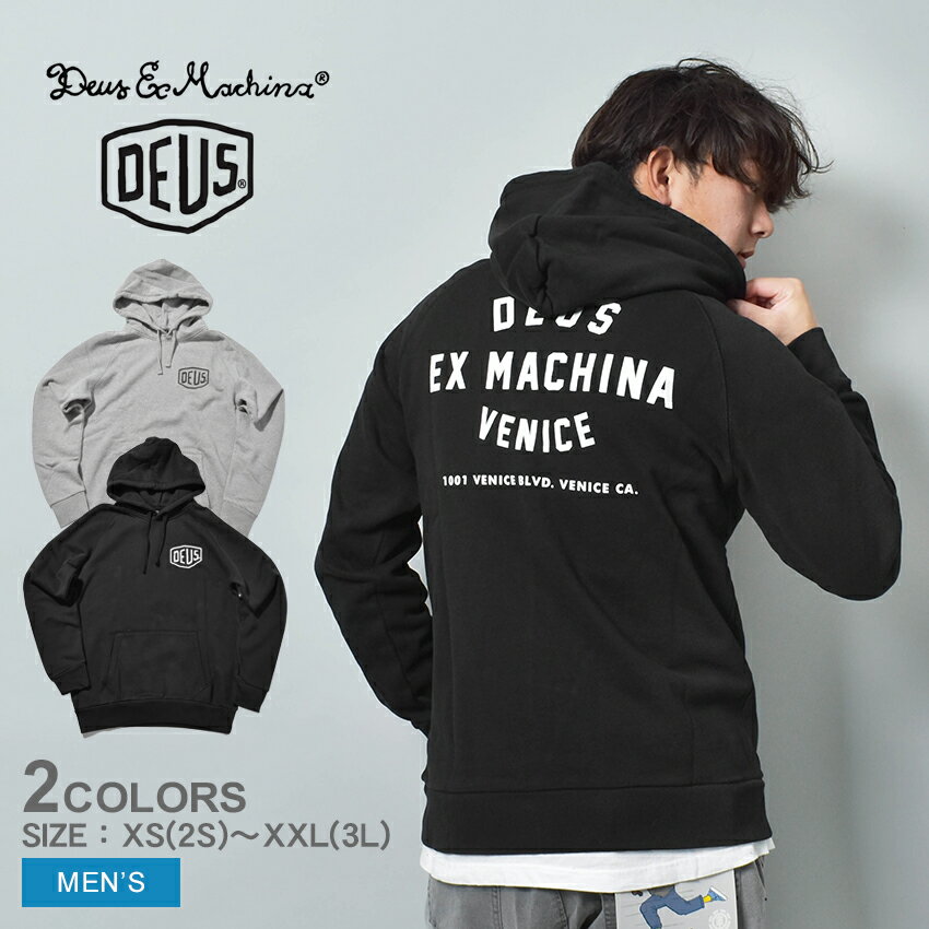 【店内全品★P5倍！】DEUS EX MACHINA デウスエクスマキナ フーディ パーカー スウェット メンズ 長袖 トップス ベニス アドレス フーディ VENICE ADDRESS HOODIE T-DMW48675C ストリート カジュアル フード ゆったり