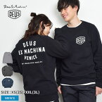 デウス エクス マキナ スウェット 裏起毛 メンズ レディース トレーナー クルーネック DEUS EX MACHINA VENICE LA ADDRESS CREW T-DMW48259D 長袖 トップス シンプル ストリート ブランド レディース 黒 グレー オーバーサイズ 大きめ ゆったり|slz|