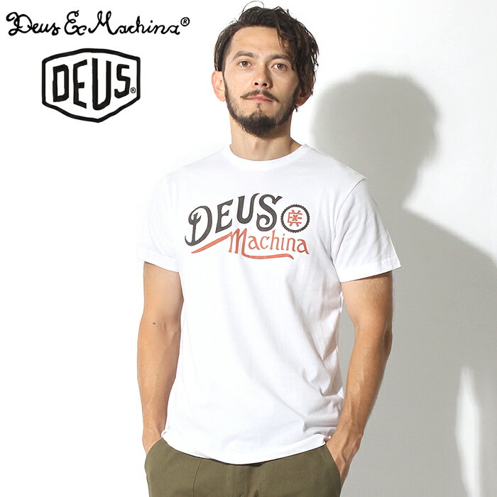 【メール便可】 DEUS EX MACHINA デウス エクス マキナ 半袖Tシャツ エンジン Tシャツ ホワイトENGINE TEE S/S DMP71514B半袖 ロゴ プリント トップス ウェア T-SHIRTS 白 メンズ