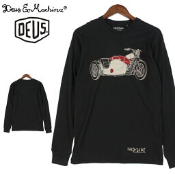 デウス エクス マキナ DEUS EX MACHINA 長袖トレーナー D-SIDE TEE ブラック(DEUS EX MACHINA DMP61982 BLACK D-SIDE TEE)メンズ(男性用) トップス ウェア カットソー シンプル クルーネック T-SHIRT TEE