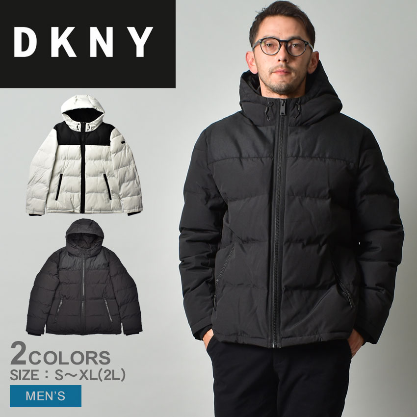 【店内全品★P5倍！】ダナ キャラン ニューヨーク アウター DKNY ARCTIC CLOTH MIXED PUFFER JACKET メンズ ブラック 黒 ホワイト 白 DX..