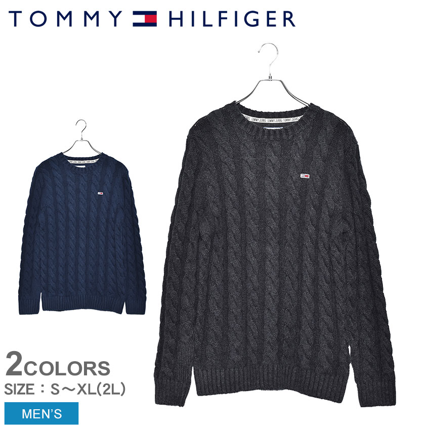 TOMMY HILFIGER トミーヒルフィガー トミージーンズ セーター エッセンシャル ケーブル セーター TJM ESSENTIAL CABLE SWEATER DM0DM07256 メンズ トップス アパレル カジュアル ウェア シンプル ニット 普段着 紺 TOMMY JEANS