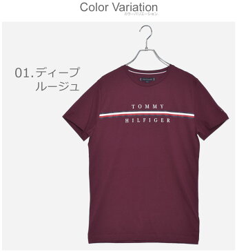 【衝撃！クーポン利用で1,000円引き】【メール便 送料無料】 TOMMY HILFIGER トミーヒルフィガー 半袖Tシャツ ストライプ ロゴ オーガニックコットンTシャツ MW0MW12520 メンズ カットソー トップス コットン 無地 ロゴ 黒 クルーネック ブランド[sale]