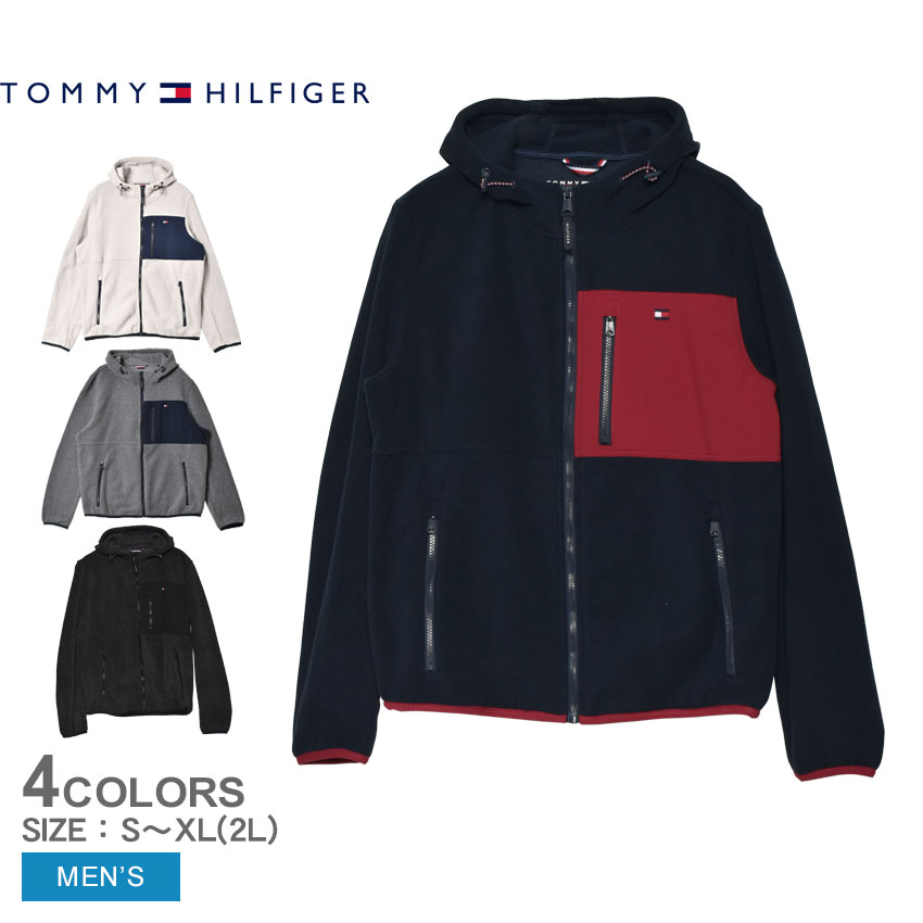 トミーヒルフィガー フリース TOMMY HILFIGER MIXED MEDIA FLEECE HOODY メンズ ブラック 黒 ネイビー 紺 151AF238 ウエア アウター パーカー フーディ ジャケット ブランド ロゴ シンプル スポーティ ジップアップ フード 上着 人気 防寒