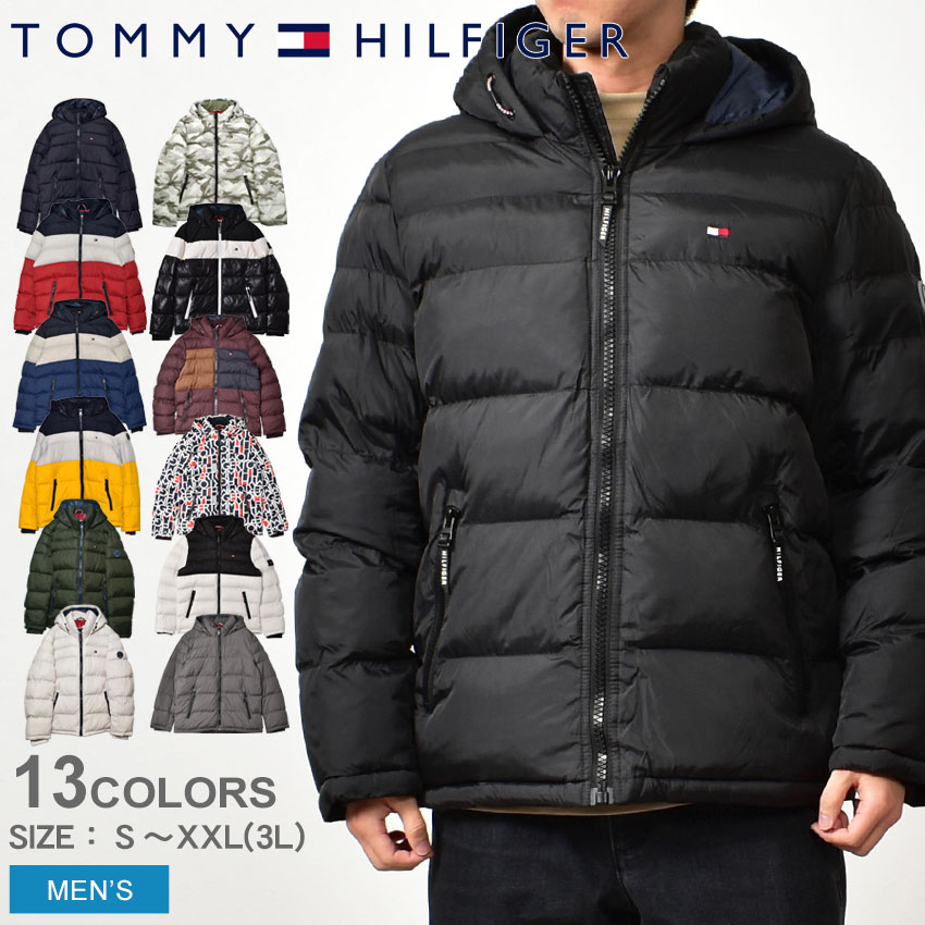 トミーヒルフィガー 中綿ジャケット TOMMY HILFIGER NYLON PERFORMANCE HOODY PUFFER JACKET メンズ ブラック ...
