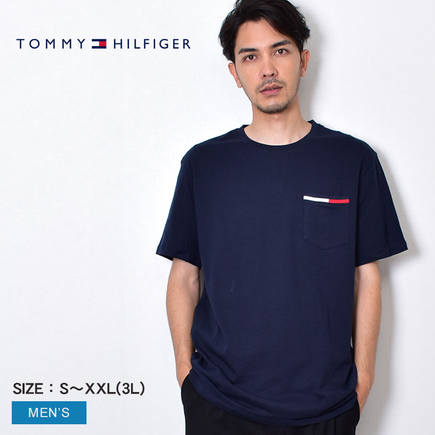 【店内全品★P5倍！】トミーヒルフィガー 半袖Tシャツ メンズ TOMMY HILFIGER アイコン ショートスリーブ ポケット Tシャツ 半袖 ICON SS POCKET TEE 78J4876 【ゆうパケット配送】夏 トップス ロゴ ブランド シンプル カジュアル きれいめ ゆったり コットン