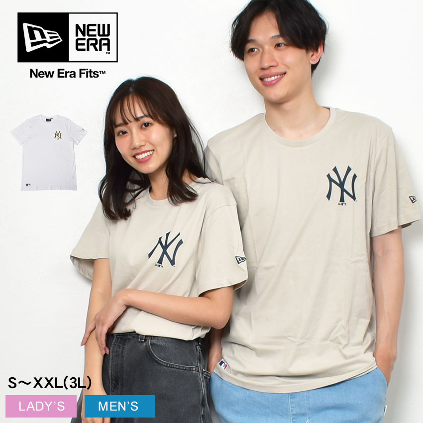 ニューエラ Tシャツ NEW ERA MLB レフト チェスト チーム Tシャツ メンズ レディース ホワイト 白 ベージュ MLB LEFT…