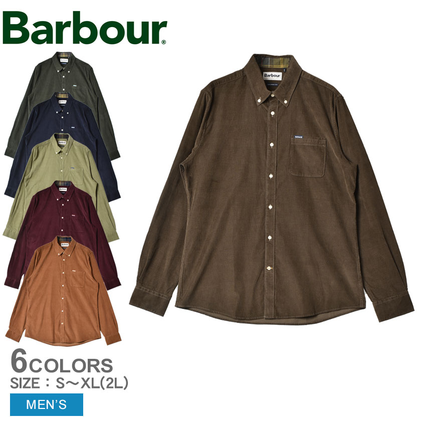 【店内全品★P5倍！】バブアー カジュアルシャツ BARBOUR ラムジー テーラードシャツ メンズ ネイビー 紺 カーキ RAMSEY TAILORED SHIRT MSH5001 トップス ウエア 長袖シャツ バーブァー 襟付 無地 ブランド ボタンダウンシャツ シンプル カジュアル セレカジ