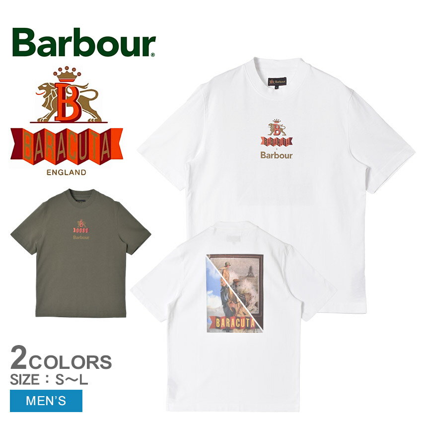 【ネコポス配送】 バブアー 半袖シャツ BARBOUR Archive Relaxed T-Shirt メンズ ホワイト 白 カーキ MTS1363 BARACUTA バラクータ コラボ トップス Tシャツ 半袖 プリント ウエア ブランド カジュアル アウトドア ミリタリー トラッド シンプル クラシック