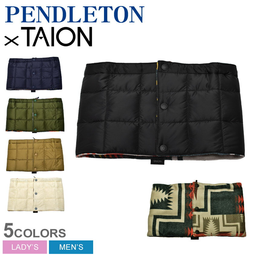 ペンドルトン ネックウォーマー PENDLETON リバーシブル ネックウォーマー メンズ レディース ブラック 黒 ホワイト 白 ベージュ ×TAION REVERS NECKWARM PDT-TON-223005 マフラー 防寒 カジュアル ベーシック アウトドア ブランド