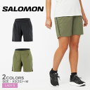 【店内全品★P5倍！】サロモン ジャージ SALOMON RUNLIFE SHORTS レディース ブラック 黒 カーキ LC2028500 LC2028600 ボトムス パンツ 半ズボン ショート丈 ハーフパンツ はっ水 撥水 アウトドア スポーツ 運動 カジュアル スポーティ シンプル