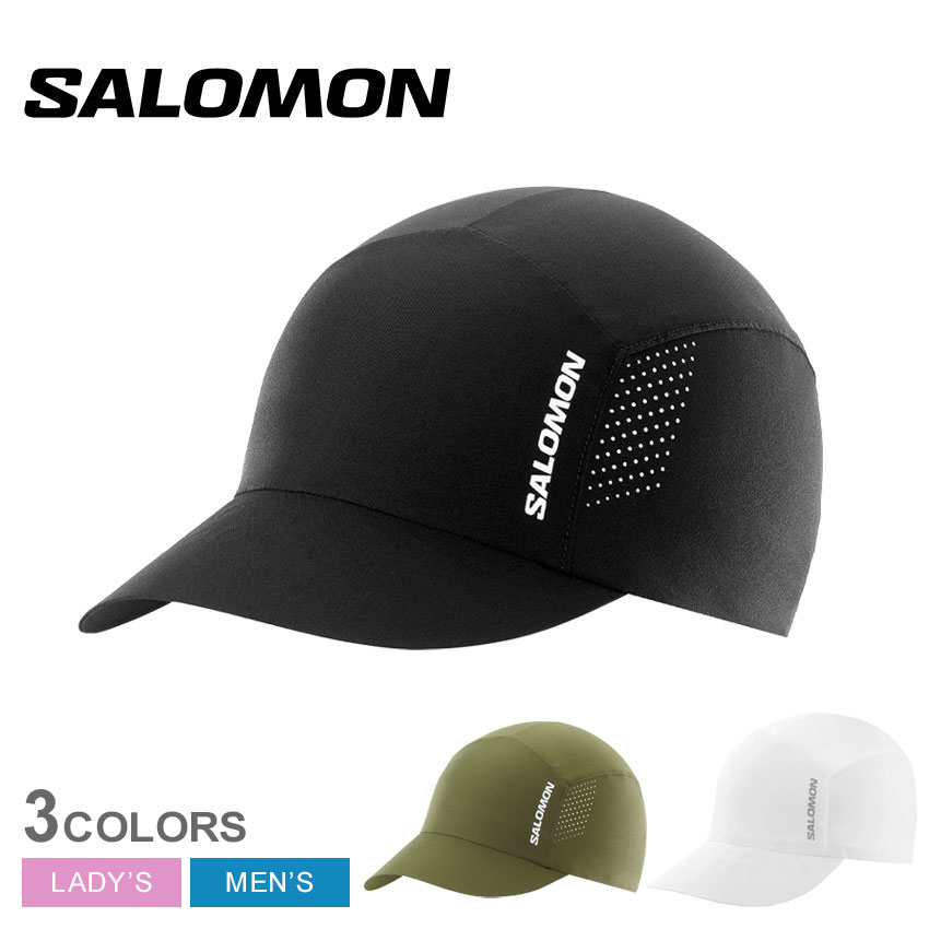 サロモン 帽子 SALOMON CROSS COMPACT CAP メンズ レディース ブラック 黒 ホワイト 白 LC2021700 LC2021900 LC2233200 キャップ ストラップバック 紫外線防止 紫外線対策 コンパクト 速乾 通気性 折り畳み アジャスター 調節 収納