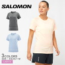 【マラソンセール★開催中】【ネコポス配送】サロモン Tシャツ SALOMON クロス ラン レディース 黒 ブラック 青 シャンブレーブルー CROSS RUN...